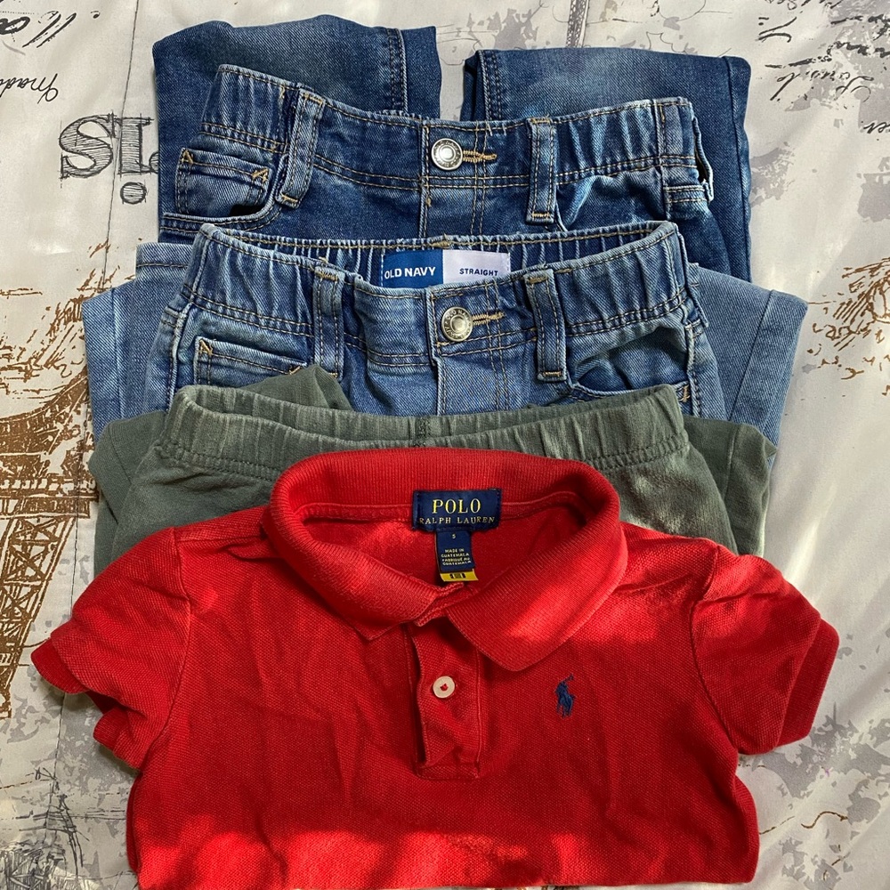 Polo by Ralph Lauren Kids Red Polo Shirt 2pair of jeans & a pair of sweatpants